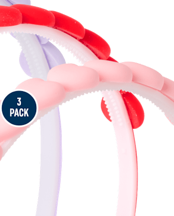 Girls Heart Headband 3-Pack