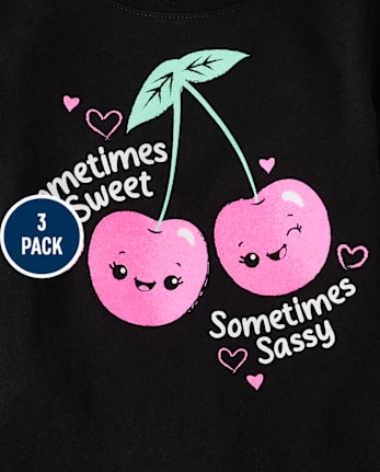 Baby And Toddler Girls Positivity Graphic Tee 3-Pack