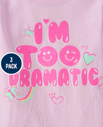 Baby And Toddler Girls Positivity Graphic Tee 3-Pack