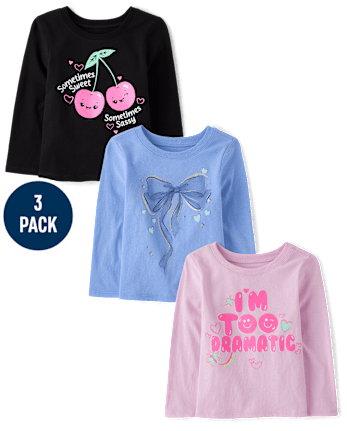Baby And Toddler Girls Positivity Graphic Tee 3-Pack