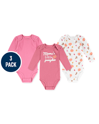 Baby Girls Huggies Pumpkin Bodysuit 3-Pack