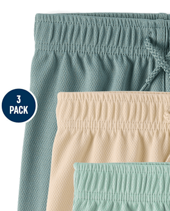 Baby And Toddler Boys Quick Dry Mesh Active Shorts 3-Pack