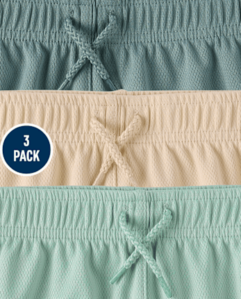 Baby And Toddler Boys Quick Dry Mesh Active Shorts 3-Pack