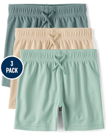 Baby And Toddler Boys Quick Dry Mesh Active Shorts 3-Pack