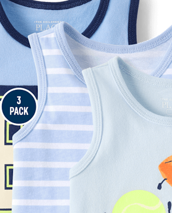 Baby And Toddler Boys Sports Tank Top 3-Pack