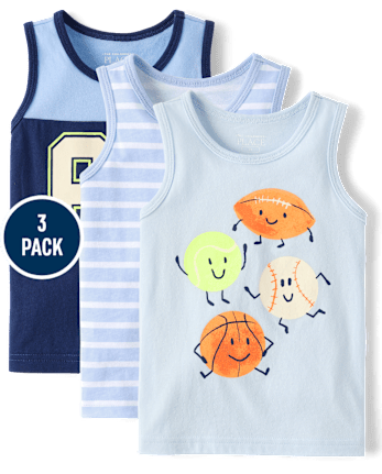 Baby And Toddler Boys Sports Tank Top 3-Pack