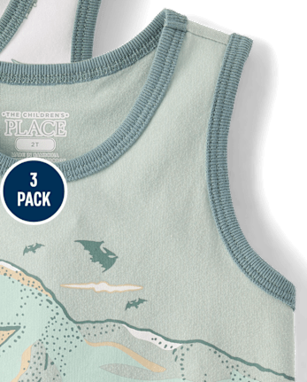 Baby And Toddler Boys Dino Tank Top 3-Pack