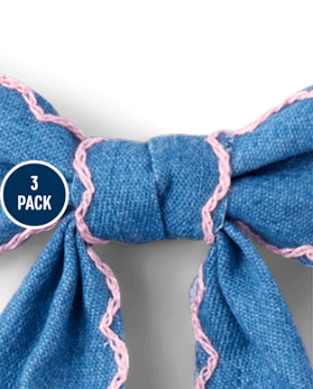 Girls Floral Bow Hair Clip 3-Pack