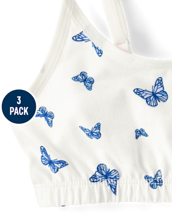 Girls Butterfly Bralette 3-Pack