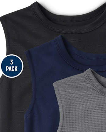 Boys Quick Dry Mesh Muscle Tank Top 3-Pack