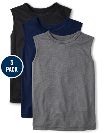 Boys Quick Dry Mesh Muscle Tank Top 3-Pack