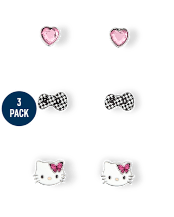 Girls Hello KittyÂ® Earrings 3-Pack