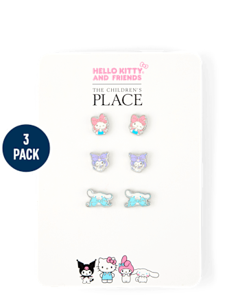 Girls Hello Kitty® And Friends Earrings 3-Pack