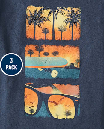 Boys Summer Graphic Tee 3-Pack