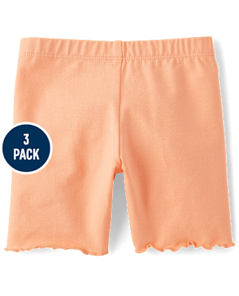 Toddler Girls Palm Tree Lettuce Bike Shorts 3-Pack