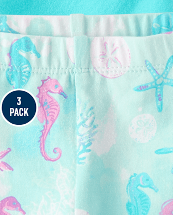 Toddler Girls Seashell Bike Shorts 3-Pack