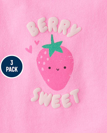 Toddler Girls Puff Print Fruit Ruffle Tank Top 3-Pack