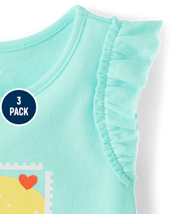 Toddler Girls Lemon Tank Top 3-Pack