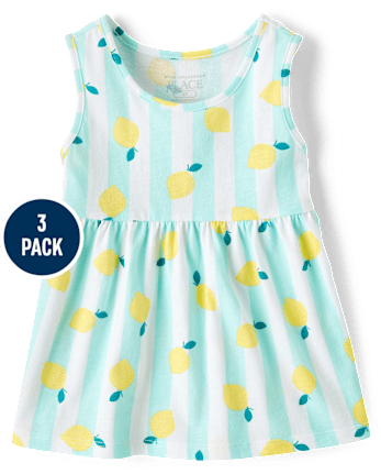 Toddler Girls Lemon Tank Top 3-Pack