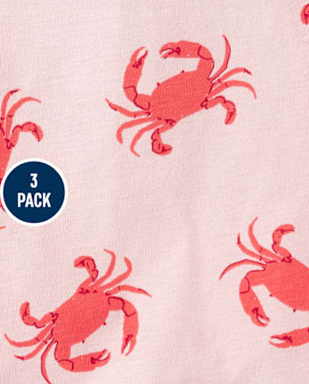 Toddler Girls Crab Tank Top 3-Pack