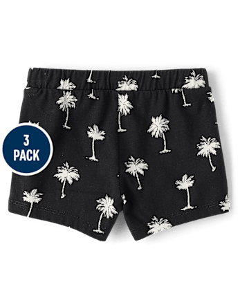 Toddler Girls Tropical Ruffle Shorts 3-Pack