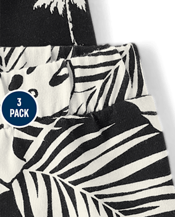 Toddler Girls Tropical Ruffle Shorts 3-Pack