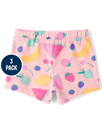 Toddler Girls Fruit Pull On Shorts 3-Pack