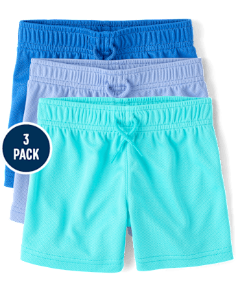Baby And Toddler Boys Quick Dry Lined Mesh Active Shorts 3-Pack