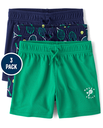 Baby And Toddler Boys Quick Dry Lined Mesh Active Shorts 3-Pack