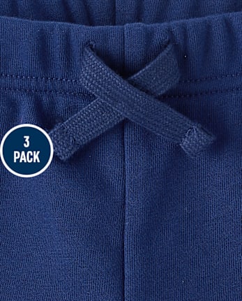 Baby And Toddler Boys Crab French Terry Active Shorts 3-Pack