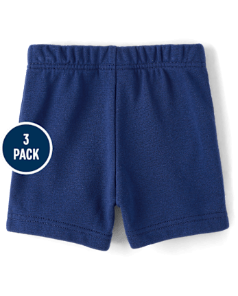 Baby And Toddler Boys Crab French Terry Active Shorts 3-Pack