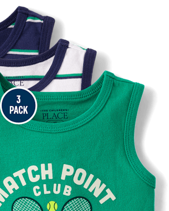 Baby And Toddler Boys Graphic Tank Top 3-Pack