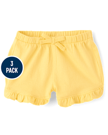 Baby Girls Lemon Ruffle Shorts 3-Pack