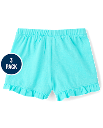 Baby Girls Seashell Ruffle Shorts 3-Pack