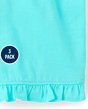 Lot de 3 shorts à volants coquillage pour bébés filles