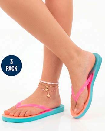 Girls Starfish Anklet 3-Pack
