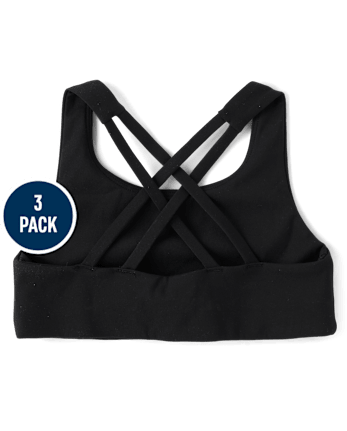 Girls Quick Dry Sports Bra 3-Pack