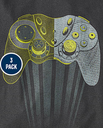 Lot de 3 t-shirts graphiques gaming pour garçons