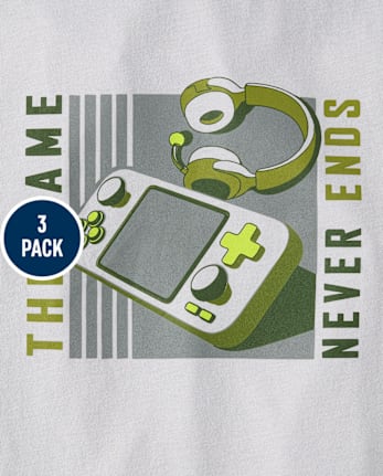Lot de 3 t-shirts graphiques gaming pour garçons