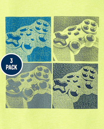 Lot de 3 t-shirts graphiques gaming pour garçons