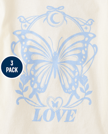 Girls Positive Words Graphic Tee 3-Pack