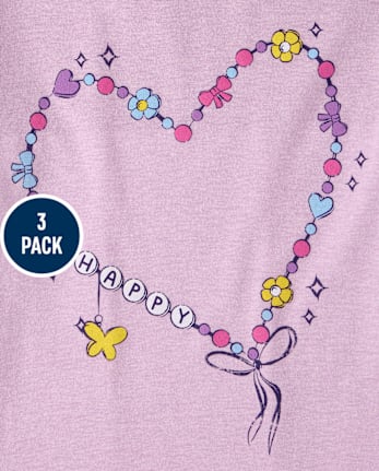 Girls Charm Graphic Tee 3-Pack
