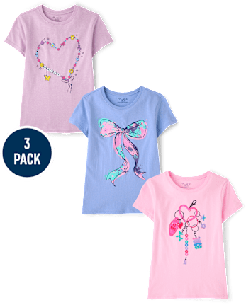 Girls Charm Graphic Tee 3-Pack