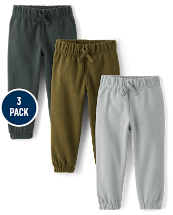 Pantalons de jogging en polaire premium pour bébés et petits garçons (lot de 3)