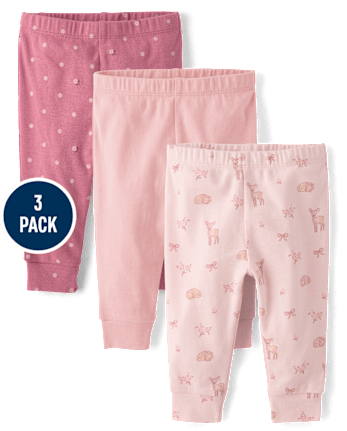 Baby Girls Deer Pants 3-Pack
