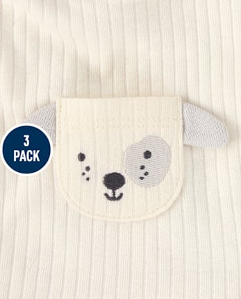 Baby Embroidered Dog Bib 3-Pack