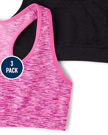 Girls Seamless Racerback Bralette 3-Pack