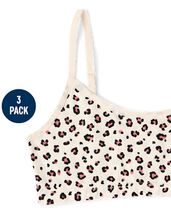 Girls Leopard Bralette 3-Pack