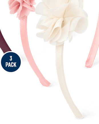 Girls Floral Bow Headband 3-Pack