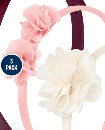 Girls Floral Bow Headband 3-Pack